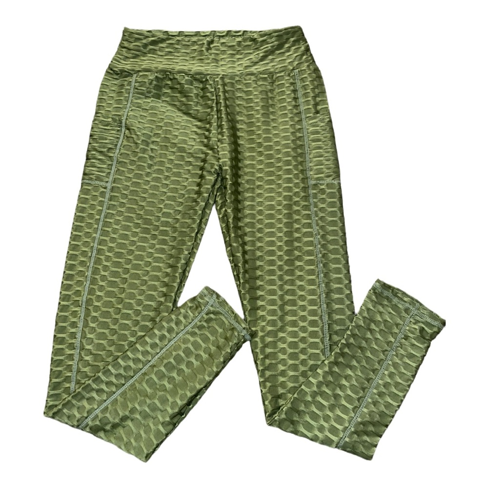 Green Butt-lifting Textured Leggings